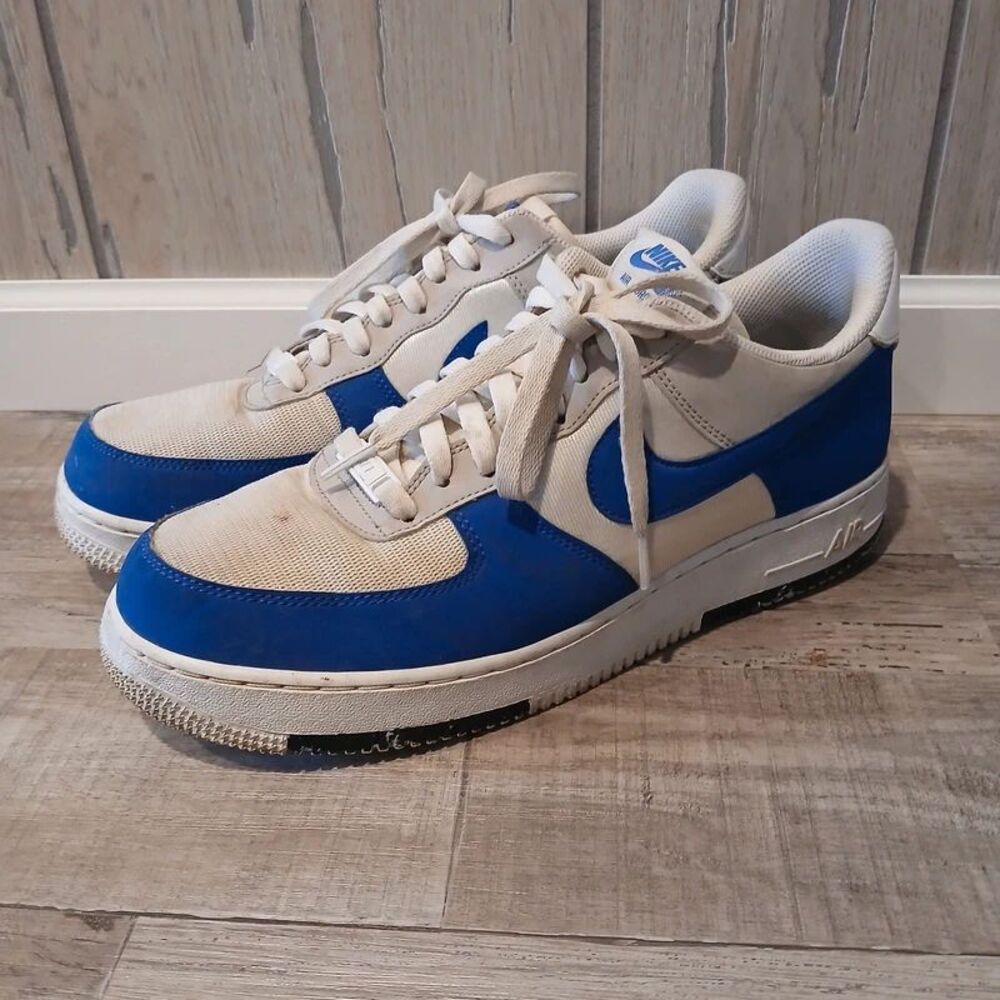 Nike Air Force 1 AF1 Blue and White Men's Sneakers Size 10.5
